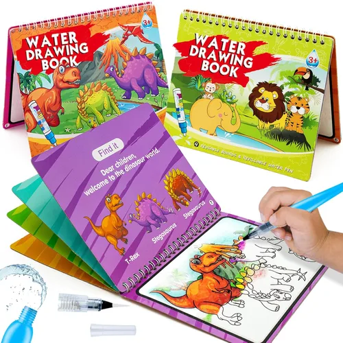 hapray Libros mágicos para colorear de pintura de agua para niños pequeños, juguetes de arte de 2 a 4 años, juguete educativo de garabatos, regalos