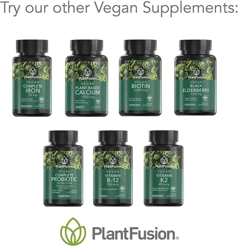 Miniatura 7 de PlantFusion Biotina vegana de biotina vegana prémium para mujeres y hombres (5000 mcg), vitaminas naturales para la piel y las uñas, 120 cápsulas