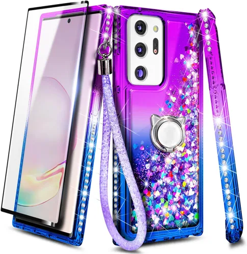 Miniatura 34 de NGB - Funda de teléfono diseñada para Samsung Galaxy S9+ Plus, morado/azul, con purpurina líquida para mujeres y niñas, con protector de pantalla