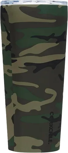 Corkcicle - Taza de viaje, acero inoxidable con aislamiento Camuflaje del bosque
