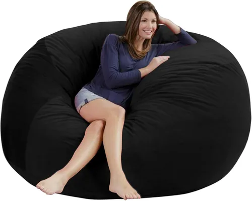 Funda para Silla de Puf de 4 Pies - Funda de Puf de Terciopelo Holandés Suave y Esponjosa (Sin Relleno, Solo Funda), Funda Grande para Sofá Holgazán