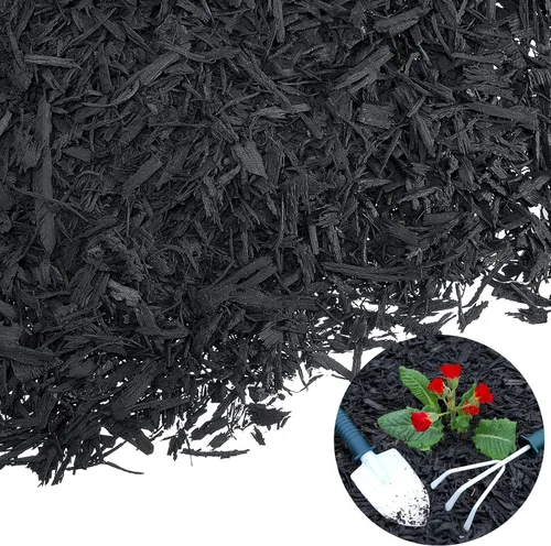 Frienda Mantillo de goma triturado de 2.23 pies cúbicos - 40 libras de miga de goma mantillo negro anhelo suelo protector para áreas de suelo de