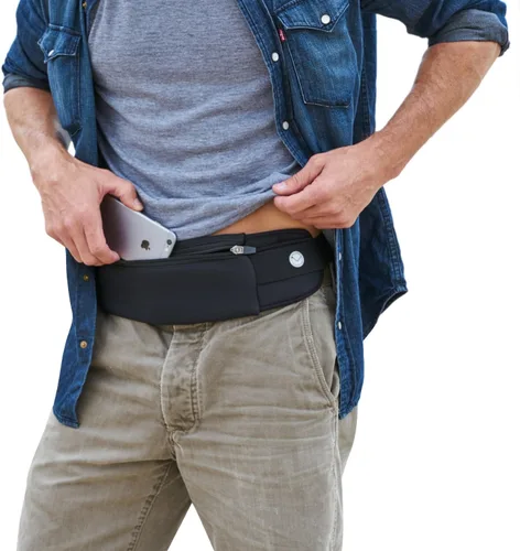The Belt of Orion - Cinturón delgado de viaje para hombres y mujeres, cintura antirrobo para pasaporte, riñonera de perfil bajo para teléfono,