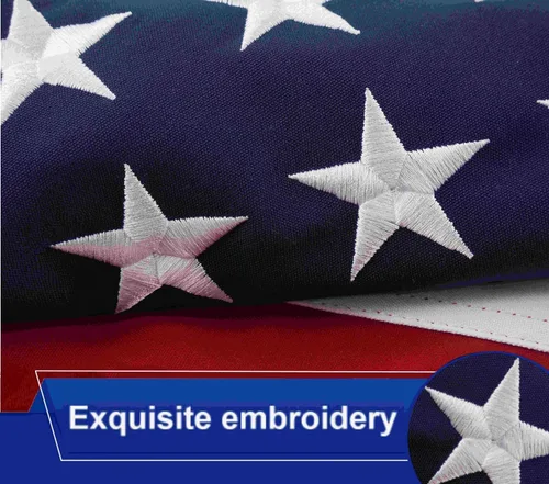 Miniatura 4 de Bandera estadounidense de 10 x 15 pulgadas para exteriores, bandera de Estados Unidos resistente al aire libre, estrellas bordadas de poliéster
