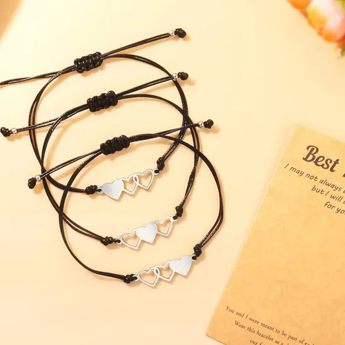 Miniatura 7 de Long tiantian 2 pulseras para mejores amigas, pulseras elásticas con cuentas de amistad, pulseras con dije de corazón, regalos de cumpleaños