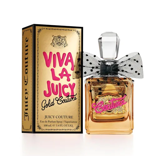 Juicy Couture Viva La Juicy Gold Eau De Parfum, perfume para mujer con notas de bayas deliciosas, jazmín sambac y crema de vainilla, afrutado y