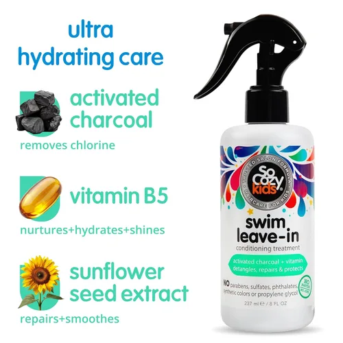 Miniatura 4 de SoCozy - Espray acondicionador sin enjuague y tratamiento para cabello de niños (8 onzas líquidas) que protege y repara daños causados por