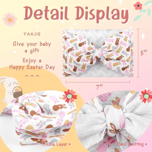 Miniatura 4 de YanJie Diademas de Pascua para el pelo de bebé, diademas de animación, diadema de conejo, diademas de Pascua, accesorios para el cabello, regalos