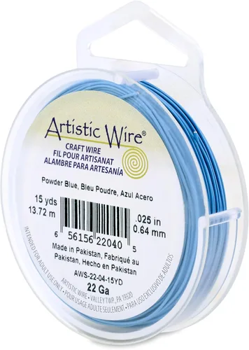 Miniatura 95 de Artistic Wire, alambre para manualidades de calibre 22 bañado en plata, resistente a las manchas, color cobre, blanco, 9,1 m