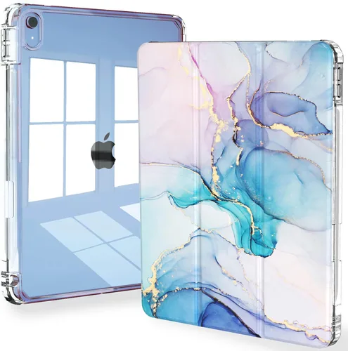 Miniatura 62 de Feams Funda para iPad (A16) 11ª generación de 11 pulgadas 2025, iPad de 10.9 pulgadas 2022, cubierta trasera transparente delgada de tres pliegues