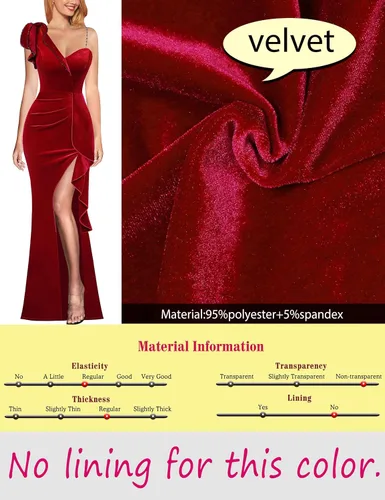 Miniatura 7 de VFSHOW Vestido largo de fiesta formal con volantes y tirantes para el hombro, para mujer, vestido largo sexy con cuello en V dividido para cóctel