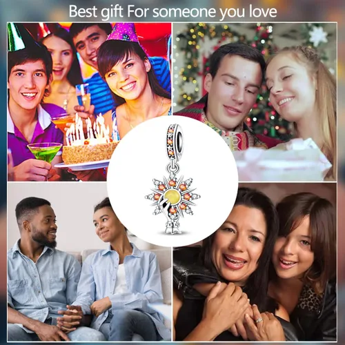 Miniatura 16 de KUNSIR Los abalorios se adaptan a pulseras Pandora para mujer, plata de ley 925, cuentas colgantes de joyería para niñas, dijes de feliz cumpleaños