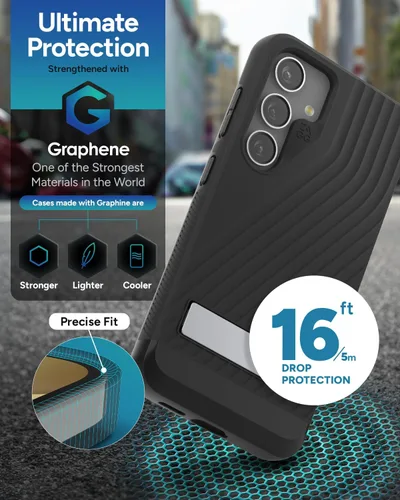 Miniatura 4 de ZAGG Denali - Funda para Samsung Galaxy S24 con soporte, protección de doble capa con infusión de grafeno, resistente a caídas de 16 pies, diseño