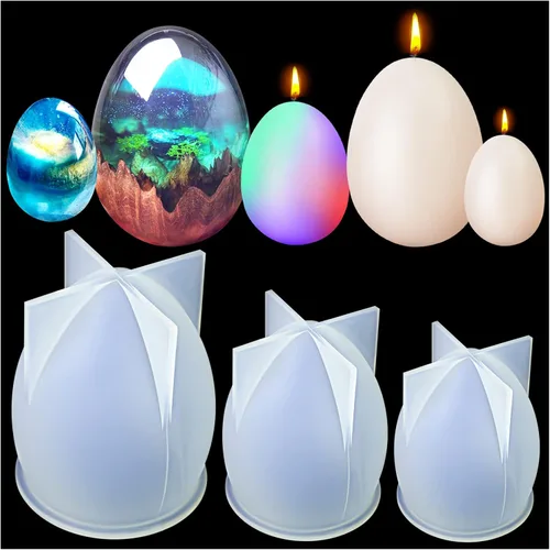 Miniatura 10 de Molde de vela de árbol de Navidad 3D, 2 moldes de silicona para hacer velas, molde de fabricación de velas hecho a mano de Navidad, molde de resina