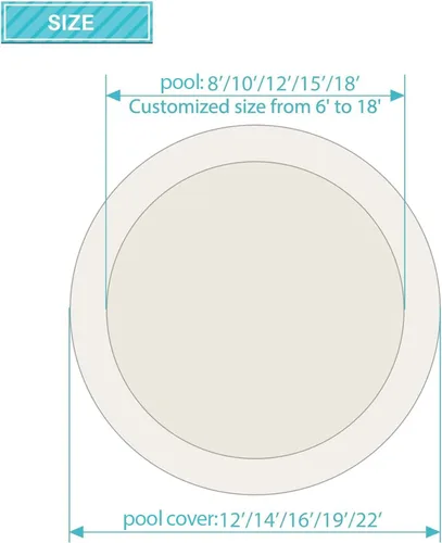 Miniatura 7 de Coarbor Cubierta de invierno para alberca de invierno de 10 pies para piscinas de 6 pies, cubierta de piscina de invierno, kit de invierno beige