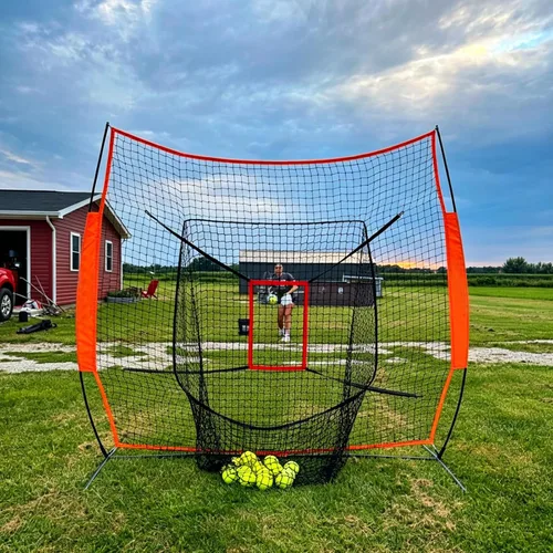 Miniatura 7 de Objetivo Strike Zone para red de béisbol y softbol, objetivo de práctica para lanzamiento, golpeo, bateo y atrapada, ayudas de entrenamiento