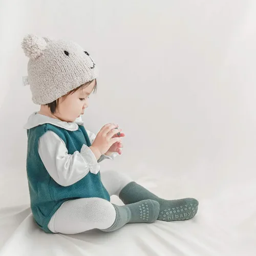Miniatura 2 de Calcetines antideslizantes para bebé hasta la rodilla antideslizantes para gatear para niñas y niños recién nacidos Multicolorido