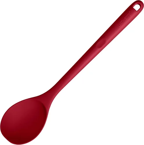 Miniatura 10 de Cuchara ranurada resistente al calor de 600ºF: U-Taste - Cuchara de cocina sólida de cocina de 13.3 pulgadas, utensilio de goma antiadherente de (4)
