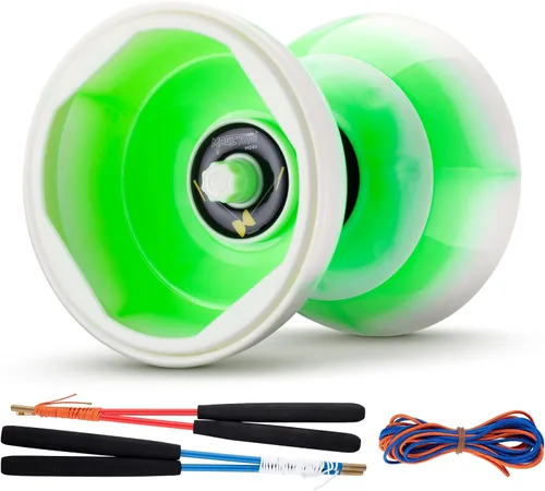 Miniatura 12 de MAGICYOYO Pro Triple Bearing Diabolo Tamaño mediano 5" Azul. Juguete Yoyo chino Diabolo de alto rendimiento con 2 pares de palos de carbono + 2