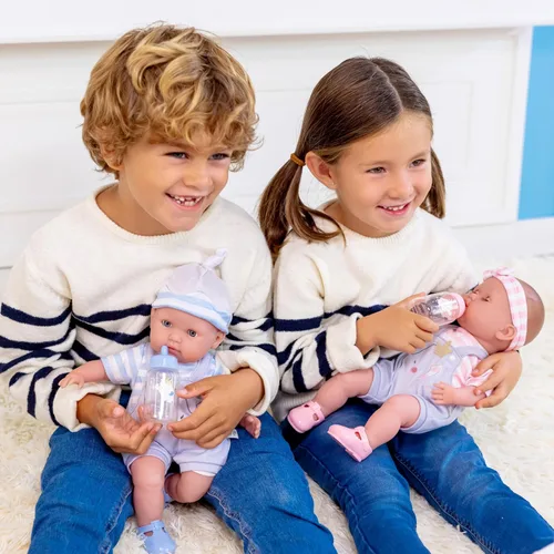 Miniatura 5 de JC Toys, juego de 3 piezas AZUL, Set de regalo de accesorios que incluye mamadera, chupete y sonajero. Se adapta a la mayoría de las muñecas – A