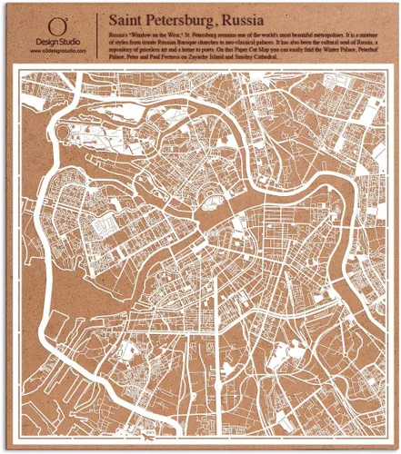 Miniatura 17 de O3 Design Studio Aberdeen - Mapa de papel cortado en papel blanco de 12 x 12 pulgadas