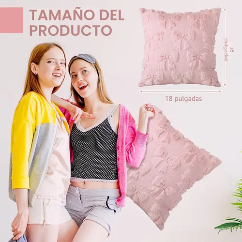 Miniatura 4 de Mixweer Juego de 2 fundas de almohada con moño, decoración de habitación coquette, lindas cosas preppy de piel sintética suave con lazo, fundas
