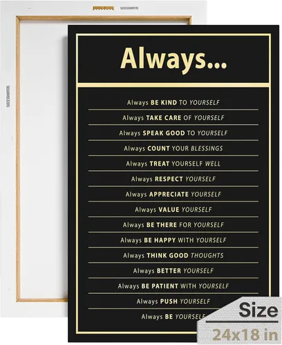 Miniatura 35 de Decoración de pared motivacional – Arte para colgar en la oficina, lienzo de reglas de trabajo, decoración de pared inspiradora, obra de arte En