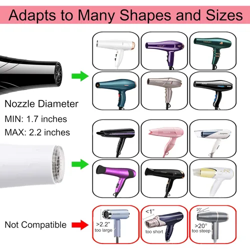 Miniatura 2 de Difusor universal para secador de pelo, accesorio adaptable para secador de pelo para boquillas de secador de pelo de 4.3 a 5.6 cm de diámetro (Rosa)