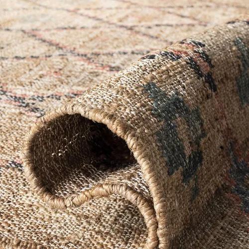Miniatura 7 de SAFAVIEH Kilim Collection - Alfombra de 8 x 10 pulgadas, grande, natural y azul, hecha a mano de yute y algodón, diseño marroquí bohemio, ideal