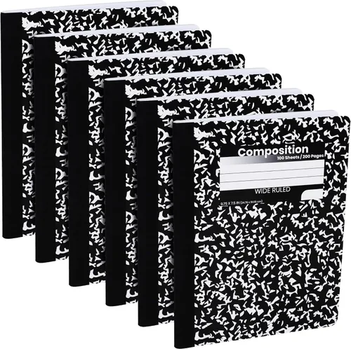 Miniatura 9 de Cuadernos de composición, diarios de escritura de papel con rayas anchas, libros de composición de cubierta de mármol, 100 hojas, cuadernos