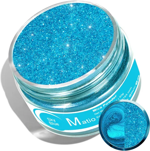 Miniatura 16 de Matio Polvo de Mica Gris para Resina Epoxi, 1.8oz/50g Polvo de Mica de Efecto Nacarado Pigmento de Color Natural para Fabricación de Jabón, Bomba