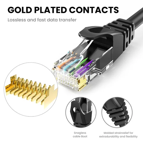 Miniatura 4 de Cable Ethernet Cat6 – Paquete de 10 unidades (5.9 ft) Cat 6 RJ45, LAN, Utp, red, parche, cable de Internet, 6 pies Multi - paquete de 10