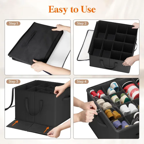 Miniatura 6 de Lifewit Organizador de almacenamiento de zapatos para armario para 12-16 pares, contenedor de almacenamiento grande de tela con cubierta