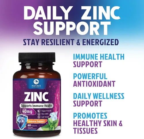 Miniatura 5 de Suplementos de zinc de 40 mg – 40 mg de zinc es el límite diario superior seguro de los NIH para mujeres y hombres – El mejor suplemento de zinc
