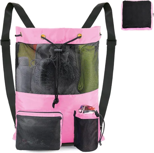 Miniatura 13 de BeeGreen Gym Bags for Men Women Mesh Drawstring Backpack for Swim Sports Workout Gear Gifts for Swimmers Beach Pool Wrestling Backpack Cinch Bag