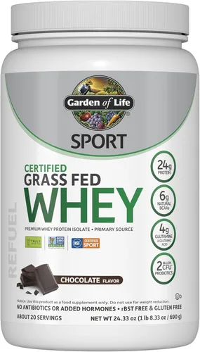 Suplemento Dietario deportivo Garden of Life: Polvo de proteína de suero de leche, obtenido de ganado con alimentación de pastura certificada, 1, 1
