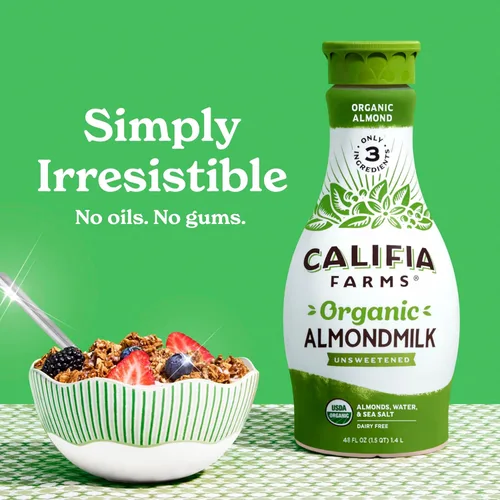 Miniatura 3 de Califia Farms - Leche orgánica de almendras sin azúcar, 48 onzas, sin lácteos, keto, vegana, a base de plantas, sin OMG, baja en calorías