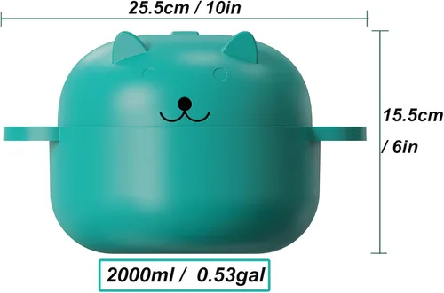 Miniatura 3 de Taza de ramen de 68 onzas para microondas, olla para fideos, vaporera para cocinar alimentos y verduras con colador removible, verde Sin BPA