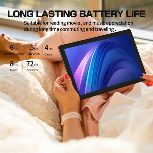 Miniatura 3 de Tablet Android OS de 10 pulgadas, 64 GB, 1 TB expandible, pantalla IPS HD de 1280 x 800, cámara dual, procesador de cuatro núcleos, 6000 mAh