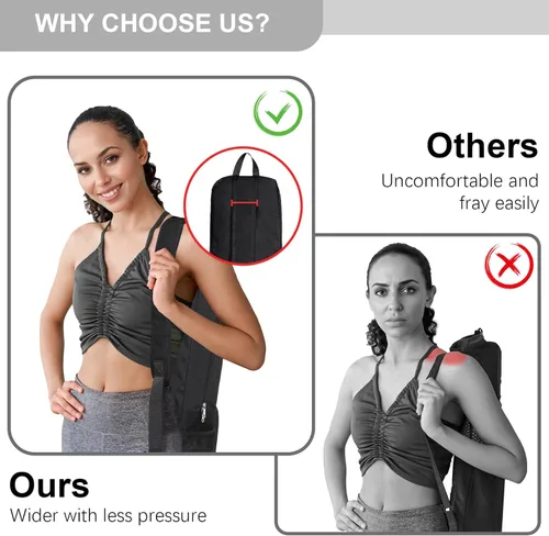 Miniatura 6 de Bolsa para Esterilla de Yoga con Bolsillo Lateral de Malla y Cremallera, Compartimento Exterior para Artículos Húmedos, Bolsa Ligera Impermeable