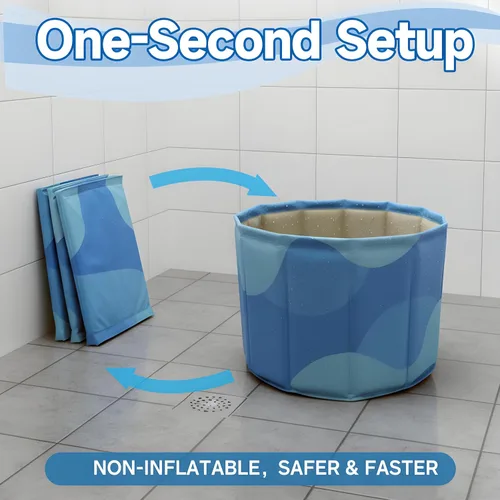 Miniatura 3 de WAVYEASE® Upgraded Portable Bath Tub for Toddlers - Foldable Deep Soak Bathtub for Kids, One-Second Setup, Easy Storage, Lightweight, Travel