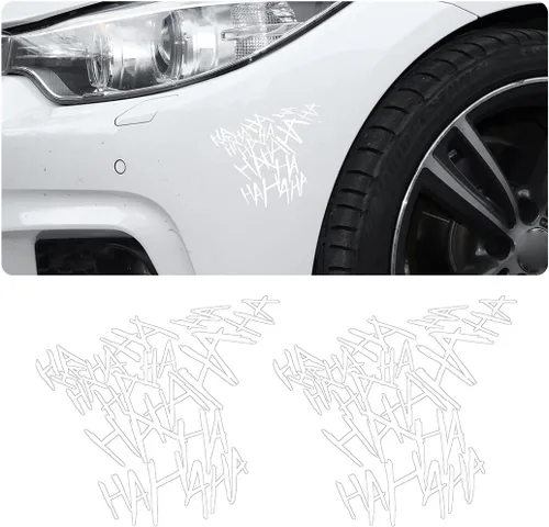 Miniatura 9 de 2 calcomanias Joker Haha para parabrisas de coche, calcomanías serias y malvadas para carrocería, ventana, parachoques, portátil, taza, adhesivos