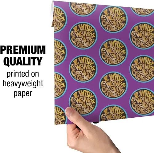 Miniatura 5 de GRAPHICS & MORE Willy Wonka and the Chocolate Factory - Rollos de papel de regalo con logotipo