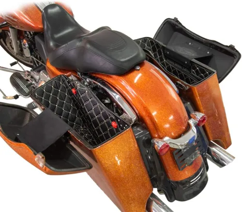 Miniatura 8 de Moto Onfire Alforros para alforjas de EE.UU., costuras beige, insertos de bolsas extendidas para 2013 y abajo, alforjas duras estiradas