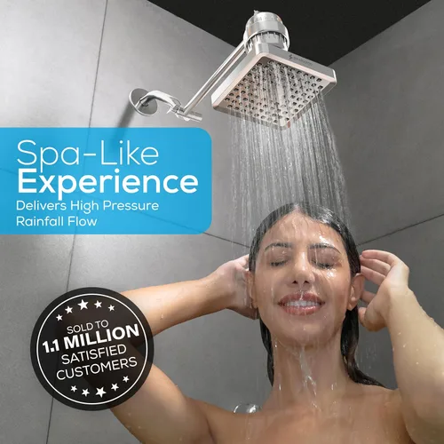 Miniatura 2 de SparkPod Cabezal de regadera – Lluvia de alta presión – Diseño de lujo de calidad premium – Instalación en 1 minuto – Reemplazo ajustable fácil