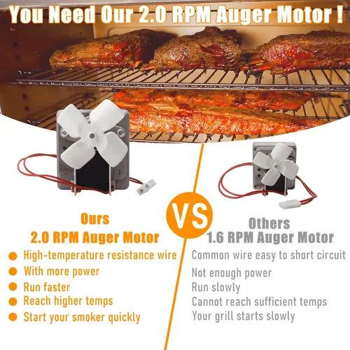 Miniatura 3 de Kit de piezas de repuesto para ahumador Pit Boss y Traeger para parrilla de pellets, incluye motor de barrena de 2.0 RPM, ventilador de inducción
