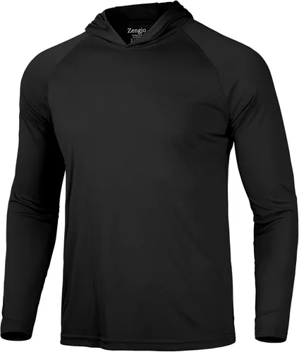Miniatura 3 de Zengjo Sudadera ligera con capucha para hombre, manga larga con capucha