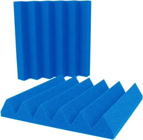 Miniatura 6 de Foam Factory Inc Paquete de 24 Paneles de Espuma Acústica de Color para Estudio Insonorización Cuñas Azulejos de Pared 12" X 12" X 2" (Azul)