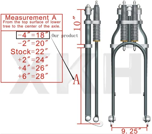 Miniatura 2 de SMT- Springer Front End -4" Bajo Negro Compatible con H-D Sportster bobber chopper [B07M95VTTF]