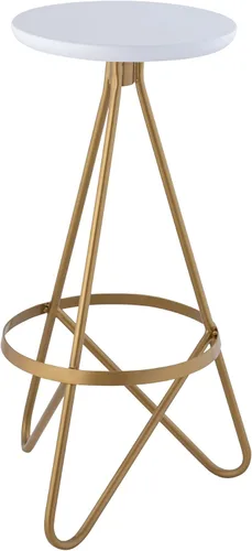 Miniatura 10 de JONATHAN Y Spiroa - Taburete de bar moderno de metal sin espalda de 30 pulgadas, silla de bar de hierro negro y dorado con reposapiés para isla